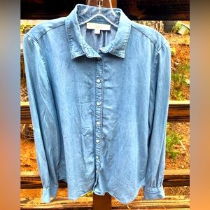 Loft denim top💙small